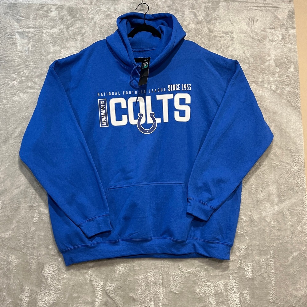 Indianapolis Colts‎ Hoodie Mens 4XL Blue NFL Team Apparel Fleece Sweatshirt